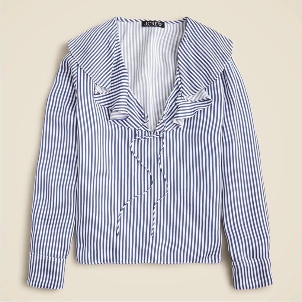 J. Crew Goldie Long Sleeve Ruffle Collar Blouse